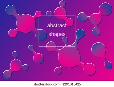 colorful bright abstract background with various flat liquid shapes