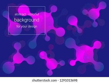 colorful bright abstract background with various flat liquid shapes