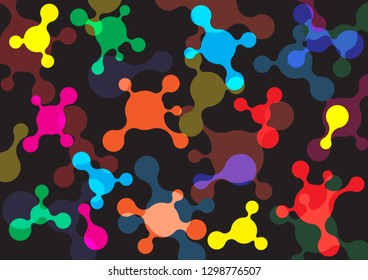 colorful bright abstract background with various flat liquid shapes