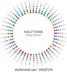 Colorful Bright Abstract Halftone Design Element, vector illustration 