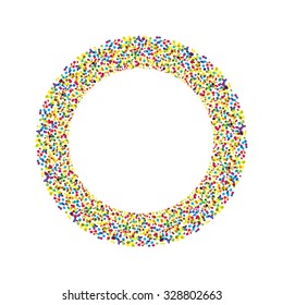 Colorful Bright Abstract Halftone dot Logo Design Element with place for text on white background, vector illustration