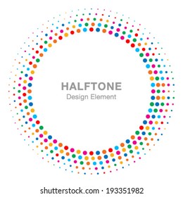 Colorful Bright Abstract Halftone Logo Design Element, vector illustration 