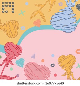 Colorful and bright abstract pattern with Heart shaped flower. Illustration vector EPS print. packaging or pattern or decorations or other.