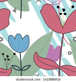 Colorful and bright abstract pattern with Heart shaped flower. Illustration vector EPS print. packaging or pattern or decorations or other.