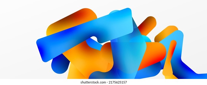 Colorful bright abstract shapes composition. Digital web futuristic template for wallpaper, banner, background, card, book Illustration, landing page