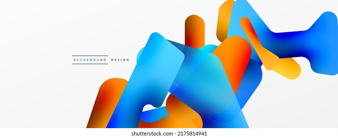 Colorful bright abstract shapes composition. Digital web futuristic template for wallpaper, banner, background, card, book Illustration, landing page