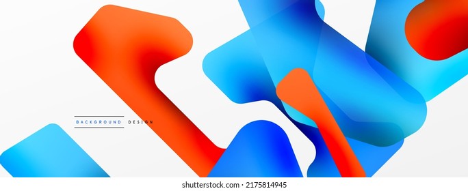 Colorful bright abstract shapes composition. Digital web futuristic template for wallpaper, banner, background, card, book Illustration, landing page