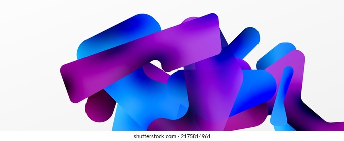 Colorful bright abstract shapes composition. Digital web futuristic template for wallpaper, banner, background, card, book Illustration, landing page