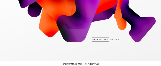 Colorful bright abstract shapes composition. Digital web futuristic template for wallpaper, banner, background, card, book Illustration, landing page