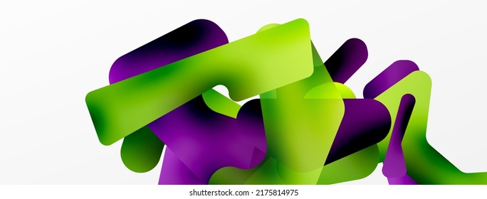 Composición colorida de formas abstractas y brillantes. Plantilla digital futurista web para papel de pared, banner, fondo, tarjeta, libro Ilustración, página de inicio