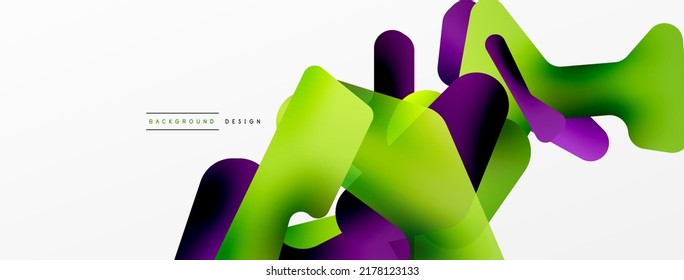 Colorful bright abstract shapes composition. Digital web futuristic template for wallpaper, banner, background, card, book Illustration, landing page