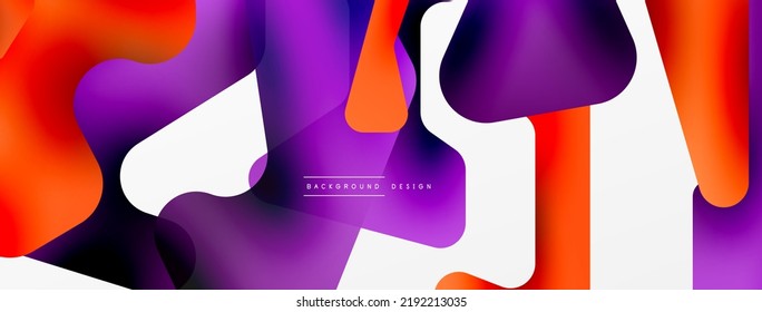 Colorful bright abstract shapes composition. Digital web futuristic template for wallpaper, banner, background, card, book Illustration, landing page