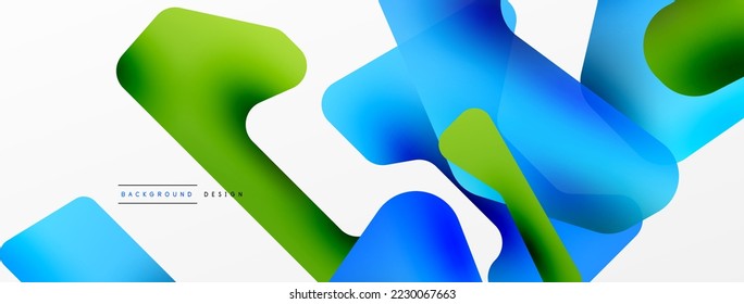 Colorful bright abstract shapes composition. Digital web futuristic template for wallpaper, banner, background, card, book Illustration, landing page