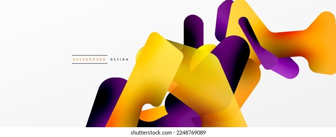 Colorful bright abstract shapes composition. Digital web futuristic template for wallpaper, banner, background, card, book Illustration, landing page