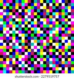 Fondo colorido y luminoso con pequeños cuadrados. Imagen vectorial.