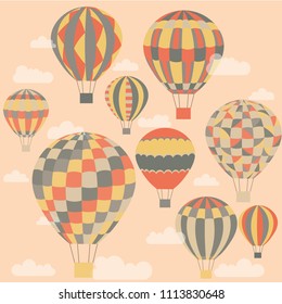 Colorful and bright balloons in vector graphics.