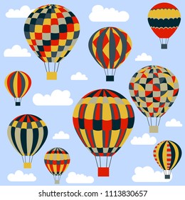 Colorful and bright balloons in vector graphics.