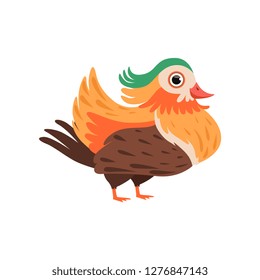 Colorful bright beautiful bird vector Illustration on a white background