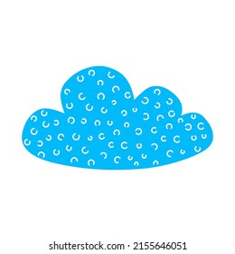 Colorful bright blue cloud with circles