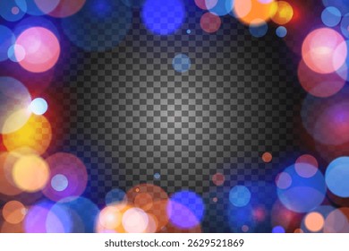 Kleurrijke heldere bokeh. Vector illustratie banner achtergrond vervagen bokeh kleurrijk op donker licht.EPS 10.