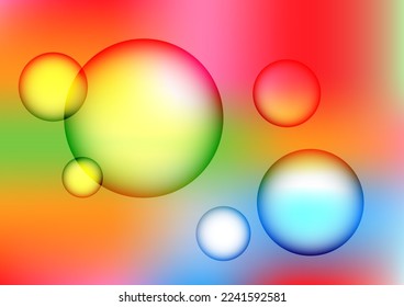 Colorful bright bubble background. Bright and vivid circle. vector illustration.
