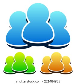 Colorful, bright character, group icon