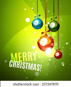 Colorful bright Chrismas card, modern abstract template