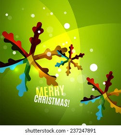 Colorful bright Chrismas card, modern abstract template