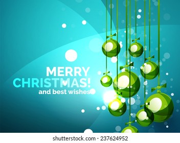 Colorful bright Chrismas card, modern abstract template