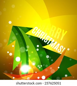 Colorful bright Chrismas card, modern abstract template