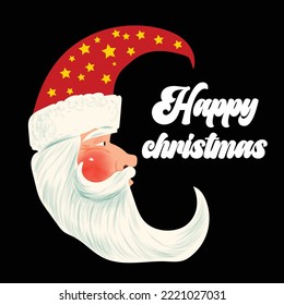 Colorful bright Christmas greeting card. Santa Claus.