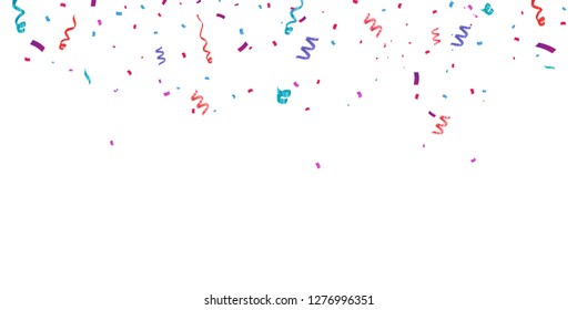 Colorful bright confetti background. Confetti burst. Festive vector illustration
