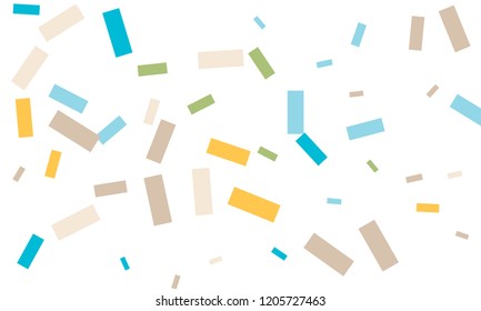 Colorful bright confetti with blue color isolated on white background. Festive vector illustration