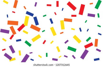 Colorful bright confetti with blue color isolated on white background. Festive vector illustration