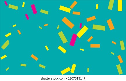 Colorful bright confetti with blue color isolated on white background. Festive vector illustration