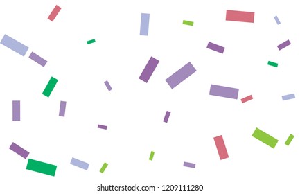 Colorful bright confetti with blue color isolated on white background. Festive vector illustration