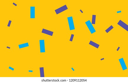 Colorful bright confetti with blue color isolated on white background. Festive vector illustration