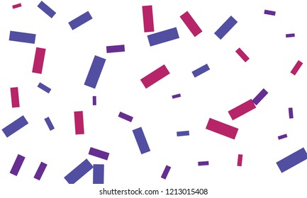 Colorful bright confetti with blue color isolated on white background. Festive vector illustration