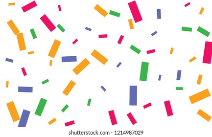 Colorful bright confetti with blue color isolated on white background. Festive vector illustration