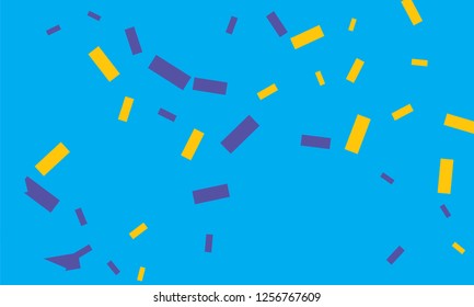 Colorful bright confetti with blue color isolated on white background. Festive vector illustration