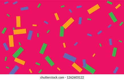 Colorful bright confetti with blue color isolated on white background. Festive vector illustration