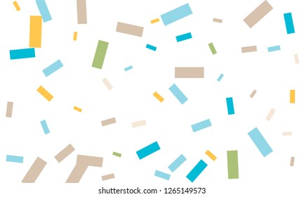 Colorful bright confetti with blue color isolated on white background. Festive vector illustration