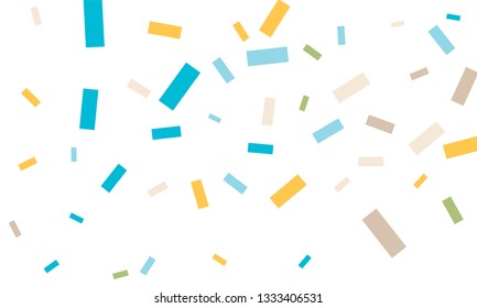 Colorful bright confetti with blue color isolated on white background. Festive vector illustration