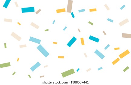 Colorful bright confetti with blue color isolated on white background. Festive vector illustration