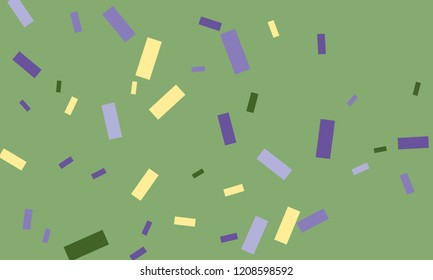 Colorful bright confetti with green color isolated on white background. Festive vector illustration