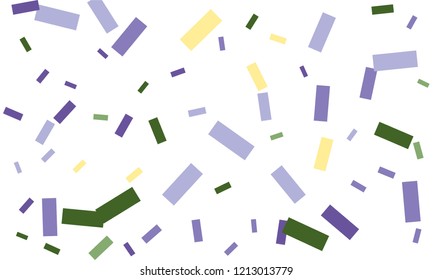Colorful bright confetti with green color isolated on white background. Festive vector illustration