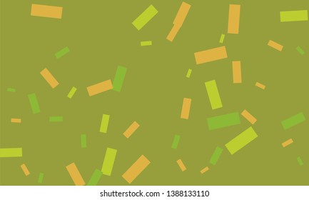 Colorful bright confetti with green color isolated on white background. Festive vector illustration