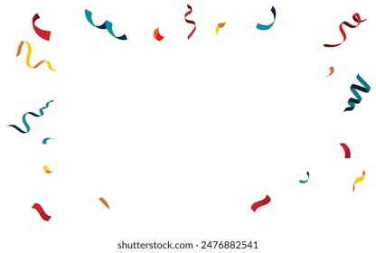 Colorful bright confetti isolated background. Festive vector illustration.