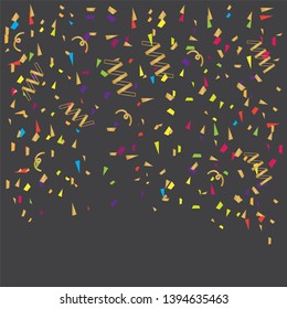 Colorful bright confetti isolated. Festive vector. Falling shiny golden confetti background 