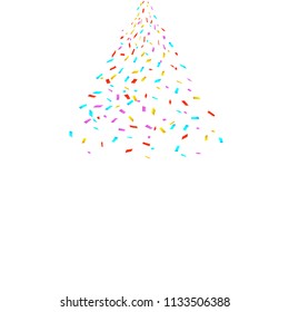 Colorful bright confetti isolated on white background. Festive vector illustration